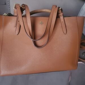 Tory Burch York Buckle Brown,camel Leather Large Tote Shoulder Bag Womens